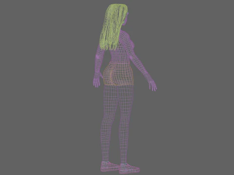 Stylized cute woman V35499 3D Model
