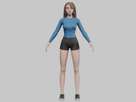 Stylized cute woman V35499 3D 모델