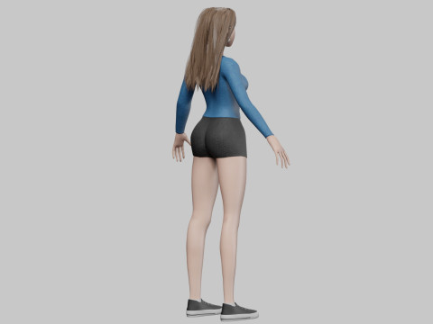 Stylized cute woman V35499 3D 모델