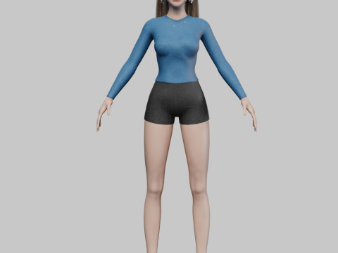 Stylized cute woman V35499 3D 모델