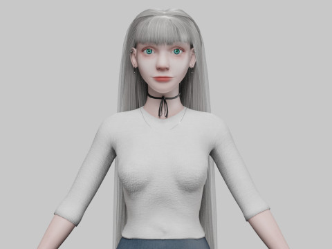 Stylized pretty woman V31326 3D Model