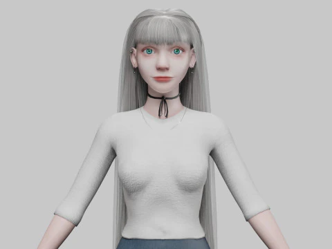 様式化されたきれいな女性 V31326 3Dモデル