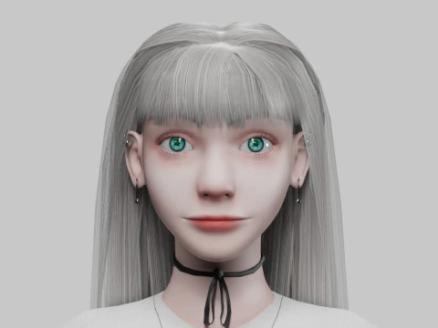 Stylized pretty woman V31326 3D Model