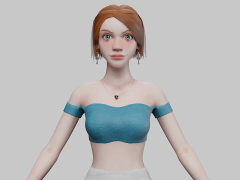 Sweet basic woman V28660 3D Model
