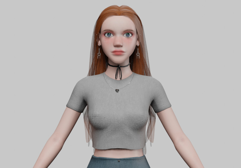Sweet teen woman V35365 Modelo 3D .c4d .max .obj .3ds .fbx .stl .blend 