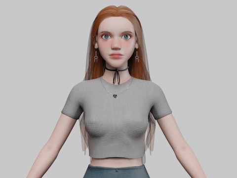 Sweet teen woman V35365 3D Model