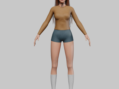 Teen cute woman V33686 3D Модель