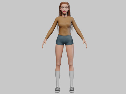 Teen cute woman V33686 3D Модель