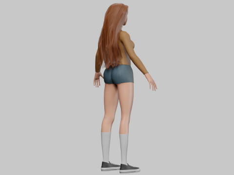 Teen cute woman V33686 3D Модель