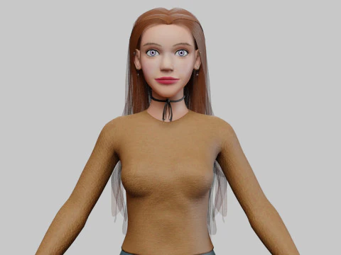 Donna carina adolescente V33686 Modello 3D