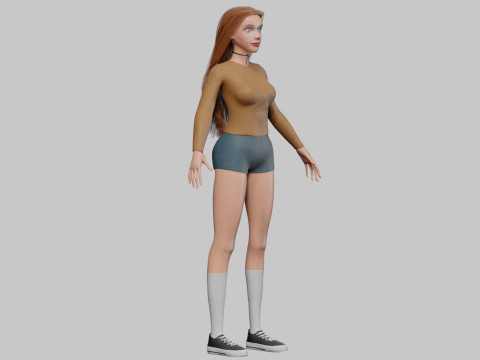 Teen cute woman V33686 3D Модель