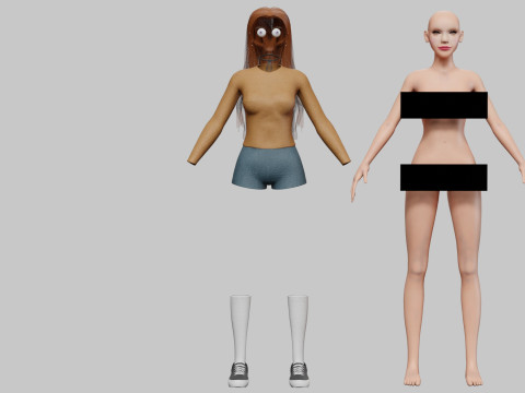 Teen cute woman V33686 3D Модель