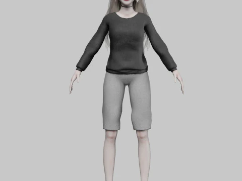 Teen pretty woman V35059 3D Model