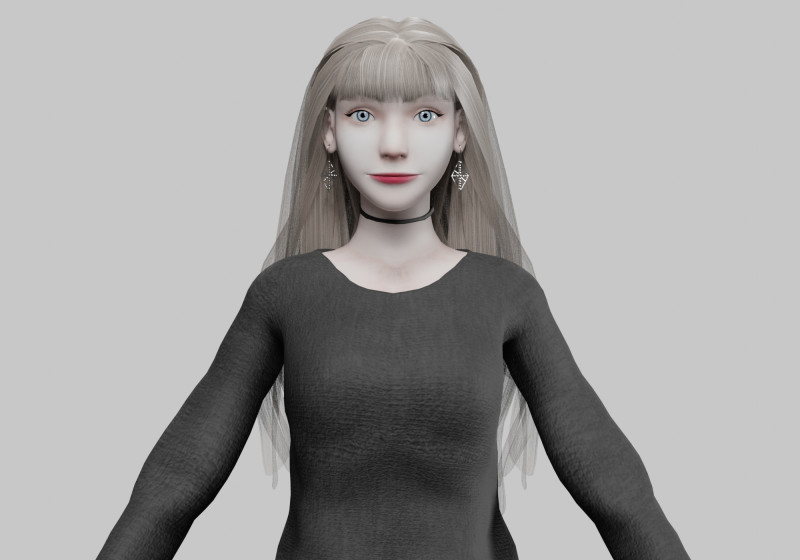 Teen pretty woman V35059 3D-Modell .c4d .max .obj .3ds .fbx .stl .blend 