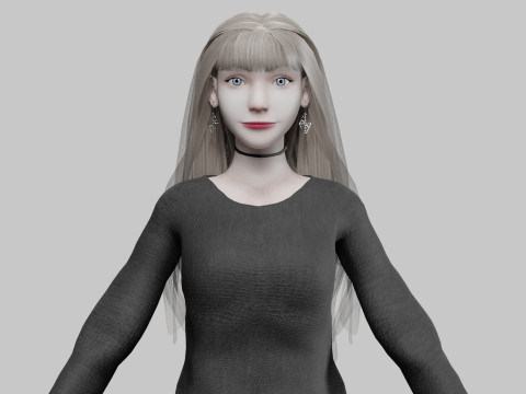 Teen pretty woman V35059 3D 모델