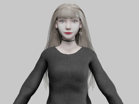 Ładna nastolatka V35059 Model 3D