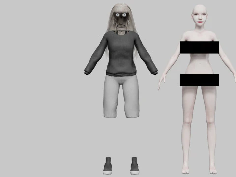 Teen pretty woman V35059 3D Model