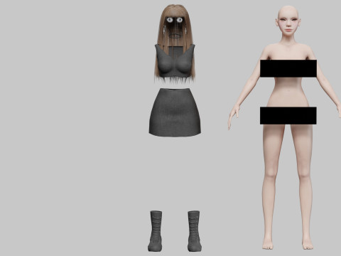 Teen sweet woman V35843 3D Model