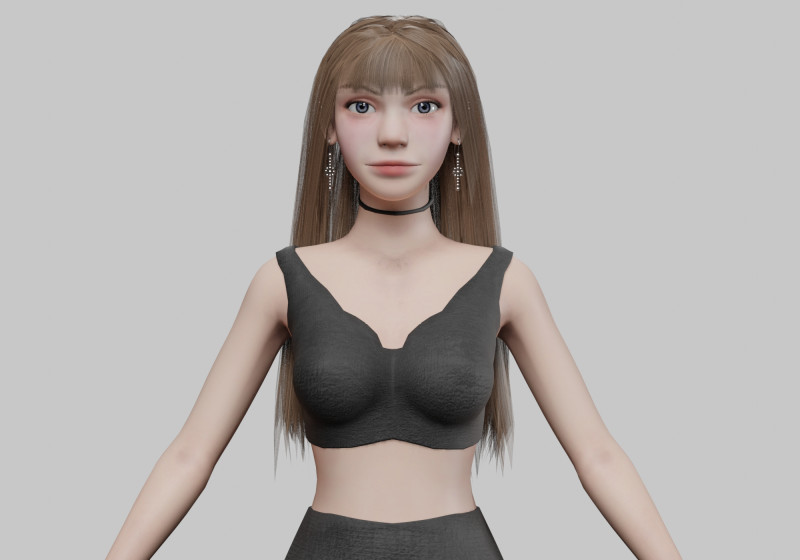 Teen sweet woman V35843 3D Model .c4d .max .obj .3ds .fbx .stl .blend