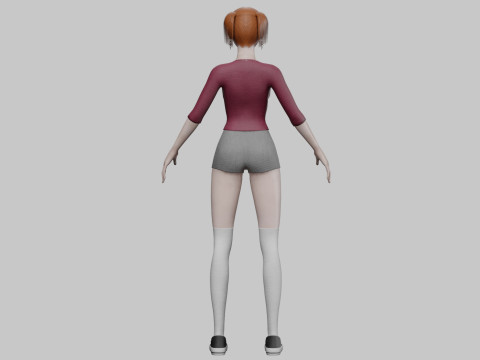 Young basic woman V23446 3D Model