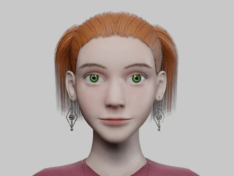 Young basic woman V23446 3D Model