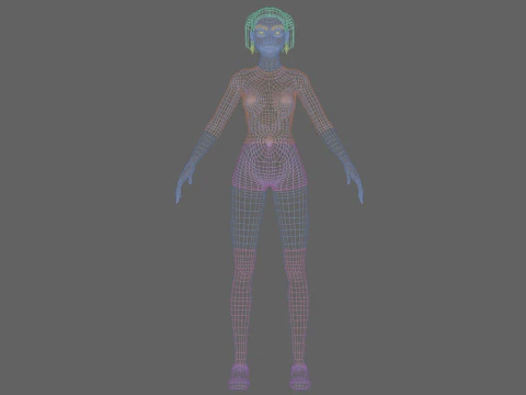Young basic woman V23446 3D Model