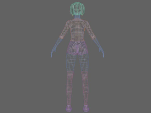 Young basic woman V23446 3D Model