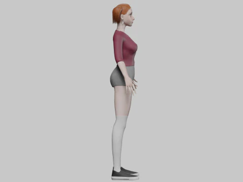 Young basic woman V23446 3D Model
