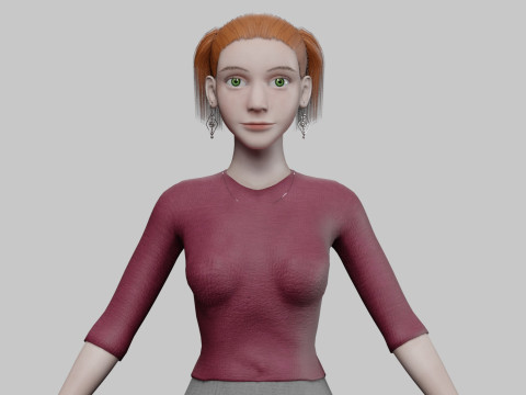 Young basic woman V23446 Modelo 3D