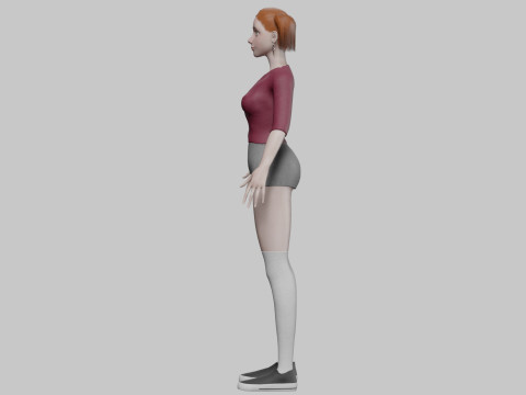 Young basic woman V23446 Modelo 3D
