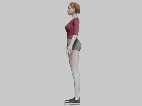 Young basic woman V23446 3D Model