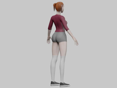 Young basic woman V23446 3D Model