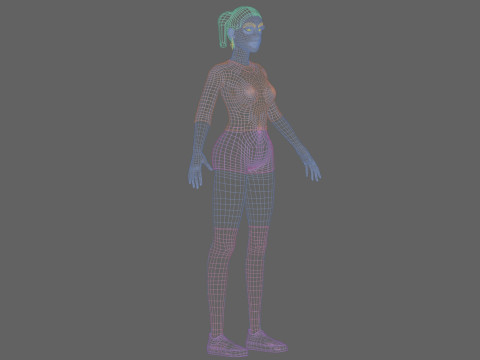Young basic woman V23446 Modelo 3D