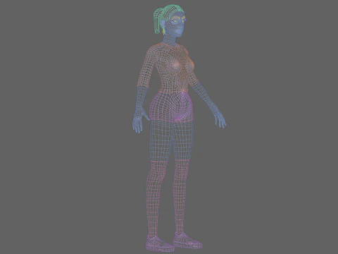 Young basic woman V23446 3D Model