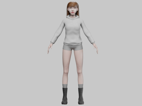 Young cute woman V33650 Modèle 3D