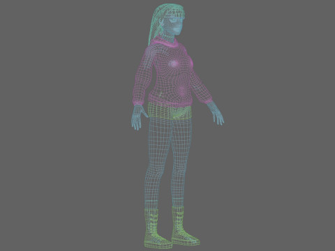 Young cute woman V33650 Modèle 3D