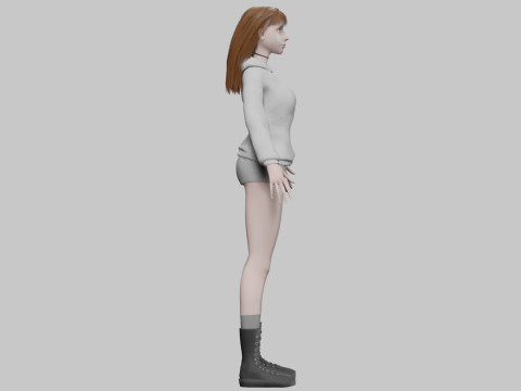 Young cute woman V33650 Modèle 3D