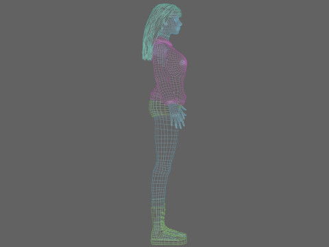 Young cute woman V33650 Modèle 3D