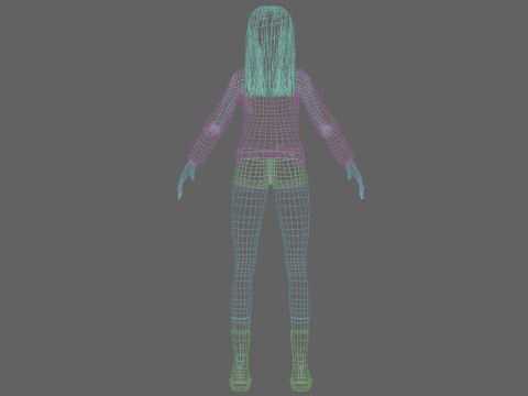 Young cute woman V33650 Modèle 3D