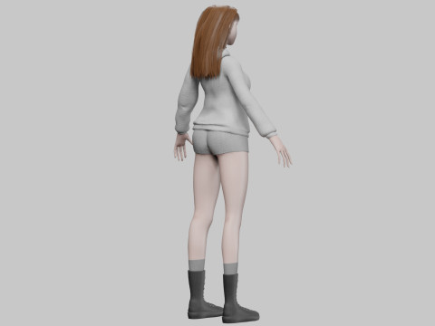 Young cute woman V33650 Modèle 3D