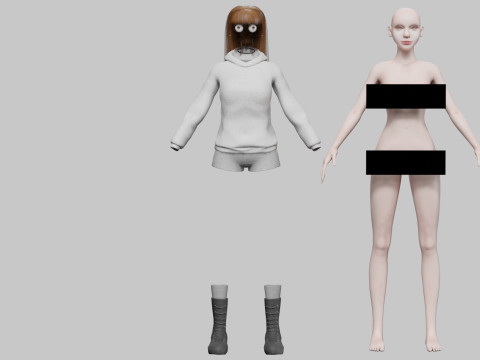 Young cute woman V33650 Modèle 3D