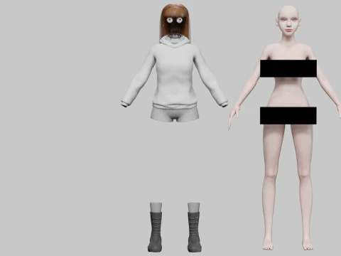 Young cute woman V33650 3D Model