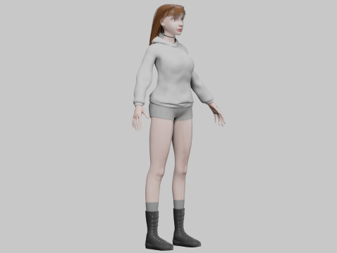 Young cute woman V33650 Modèle 3D