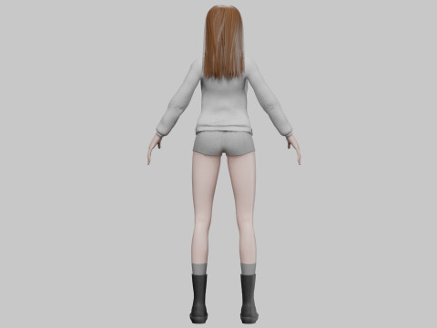 Young cute woman V33650 Modèle 3D