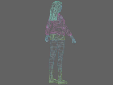 Young cute woman V33650 Modèle 3D