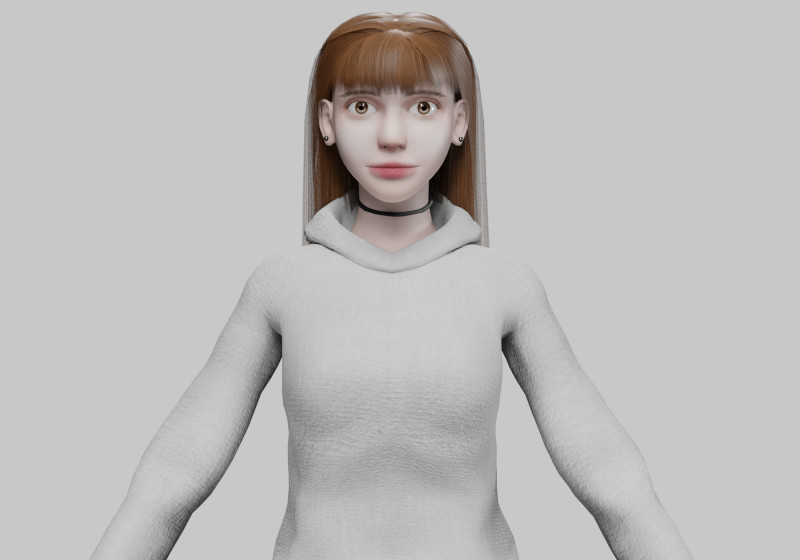 Young cute woman V33650 Modèle 3D .c4d .max .obj .3ds .fbx .stl .blend