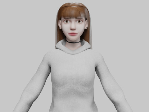 Young cute woman V33650 3Dモデル