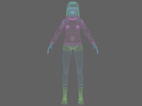 Young cute woman V33650 Modèle 3D