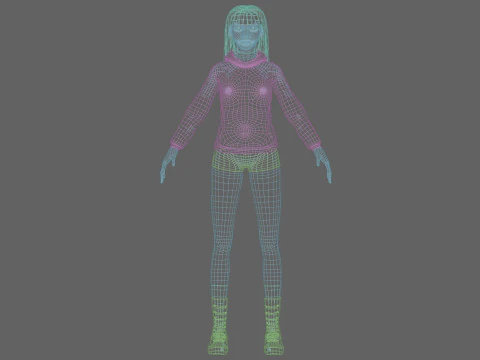 Young cute woman V33650 3D Model