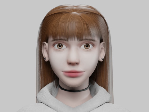 Young cute woman V33650 Modèle 3D